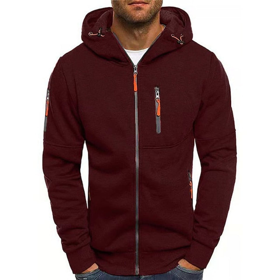 Sudadera con capucha de forro polar y cremallera, de corte holgado, para hombre