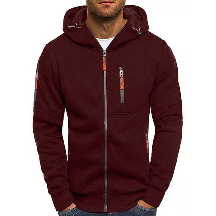 Sudadera con capucha de forro polar y cremallera, de corte holgado, para hombre