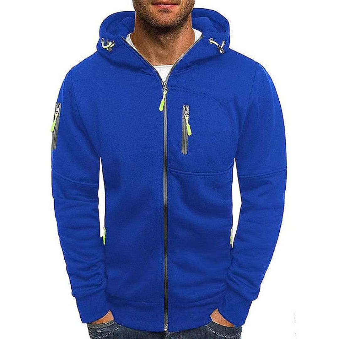 Sudadera con capucha de forro polar y cremallera, de corte holgado, para hombre