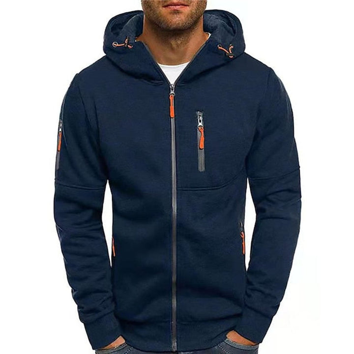 Sudadera con capucha de forro polar y cremallera, de corte holgado, para hombre