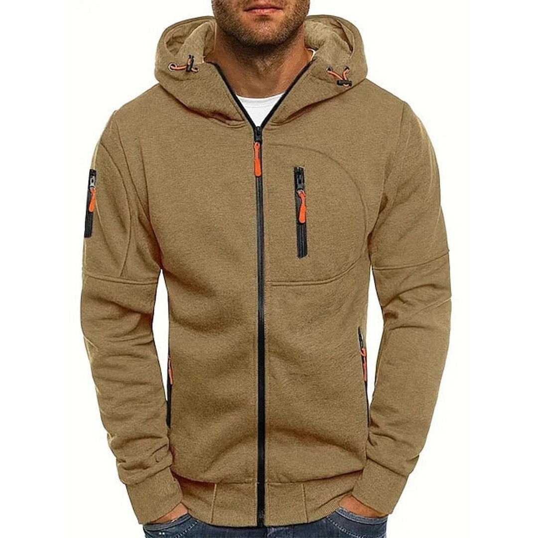Sudadera con capucha de forro polar y cremallera, de corte holgado, para hombre
