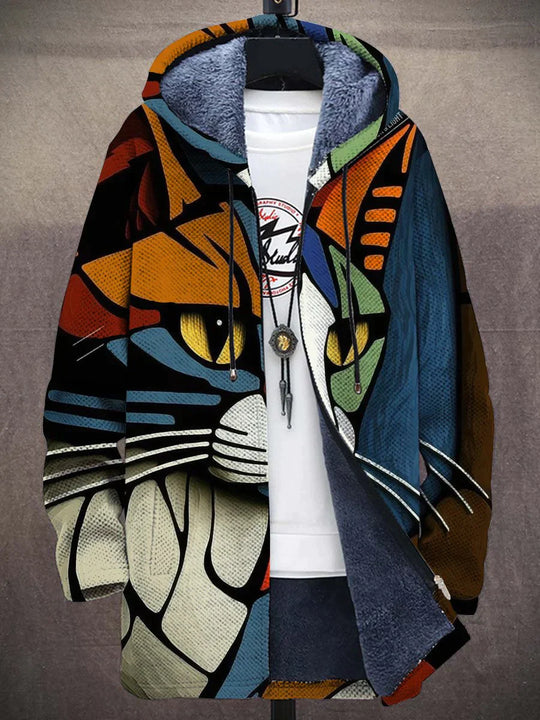 Women's Cozy Fleece Hooded Pullover for Cat Lovers-The Yellow Prime