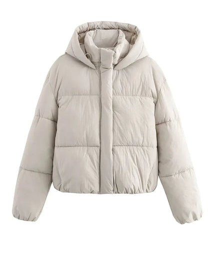 Oversized statement-dunjakke til kvinder med lynlås – varm til efterår og vinter