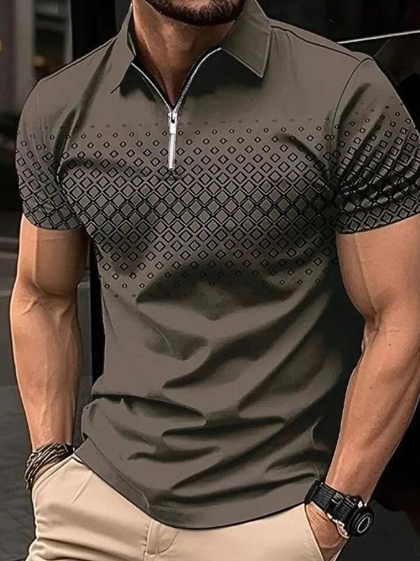 James | Men's Elegant Classic Summer Polo Shirt in Mink-The Yellow Prime