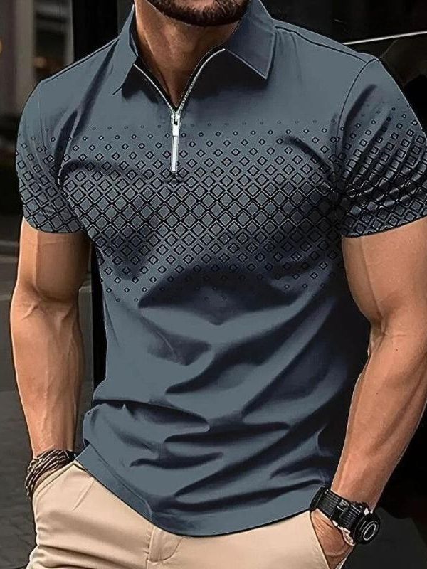 James | Men's Elegant Classic Summer Polo Shirt in Mink-The Yellow Prime