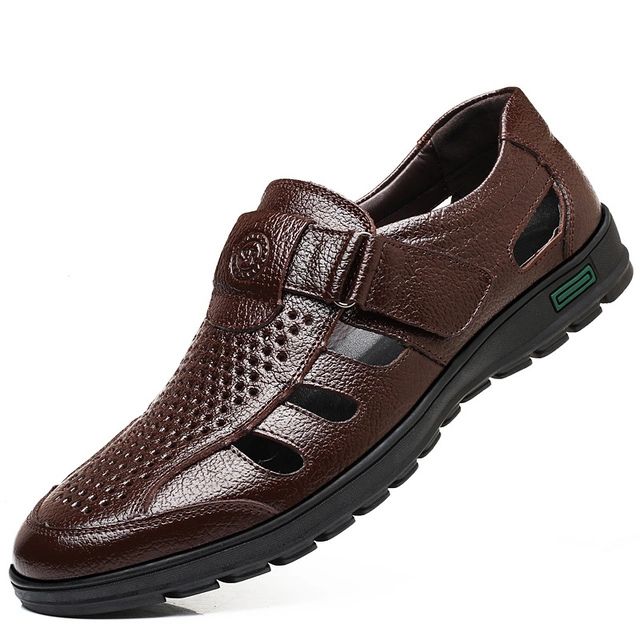 James | Men's Elegant Leather Summer Sandals-The Yellow Prime