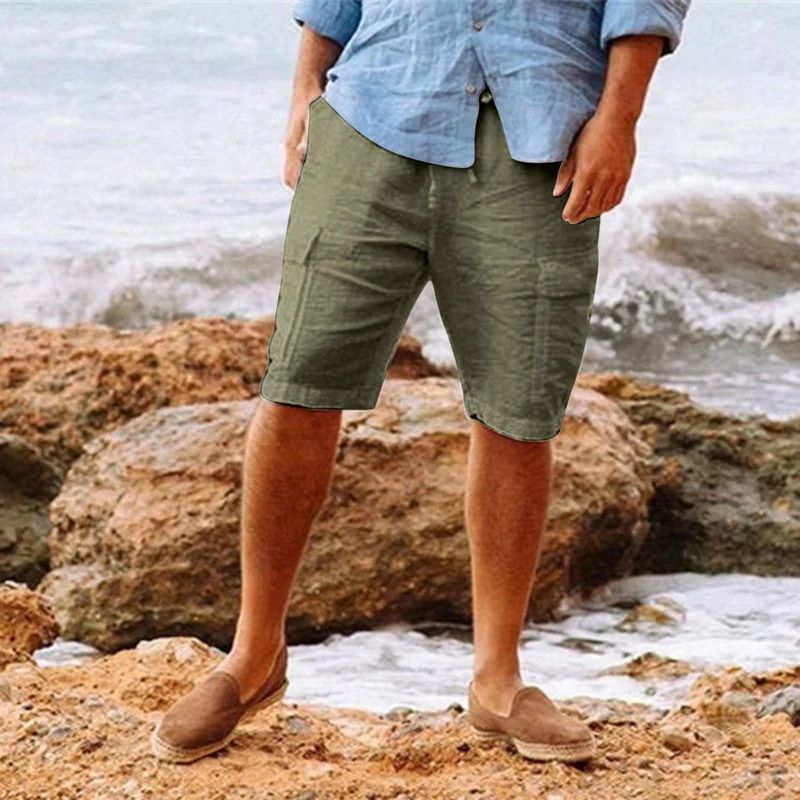 Reijer | Men's Stylish Short Linen Pants-The Yellow Prime