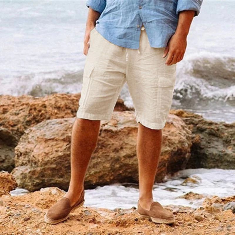 Reijer | Men's Stylish Short Linen Pants-The Yellow Prime