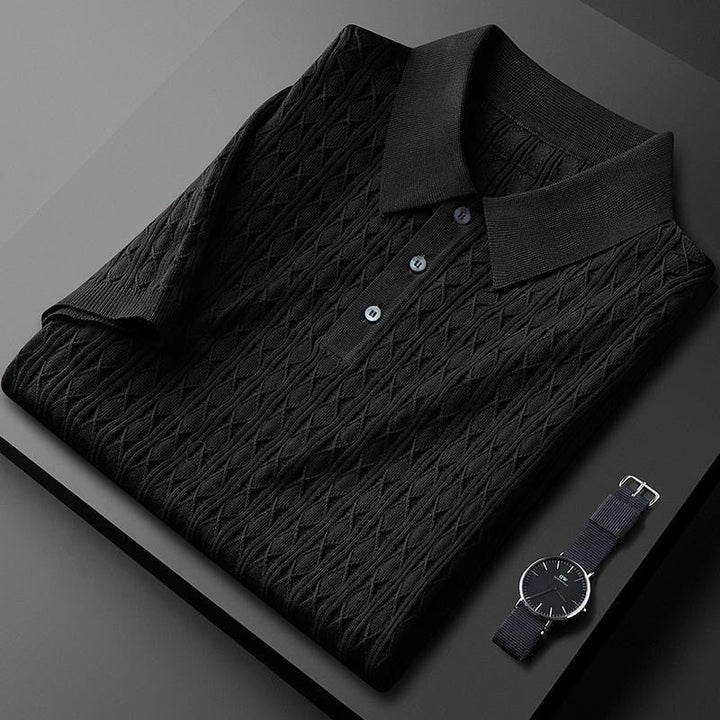 Men's Knitted Polo Shirt-The Yellow Prime