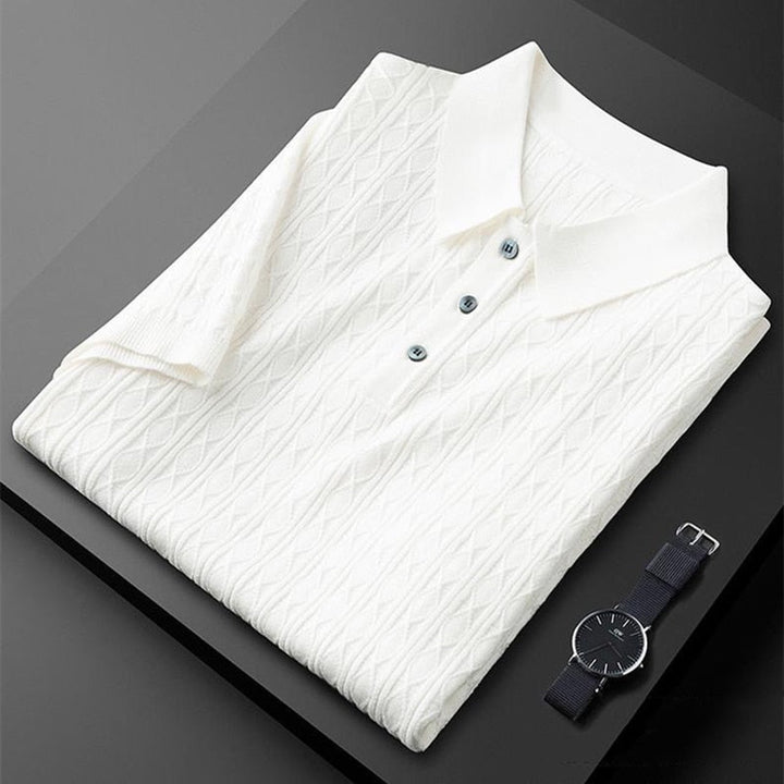 Men's Knitted Polo Shirt-The Yellow Prime