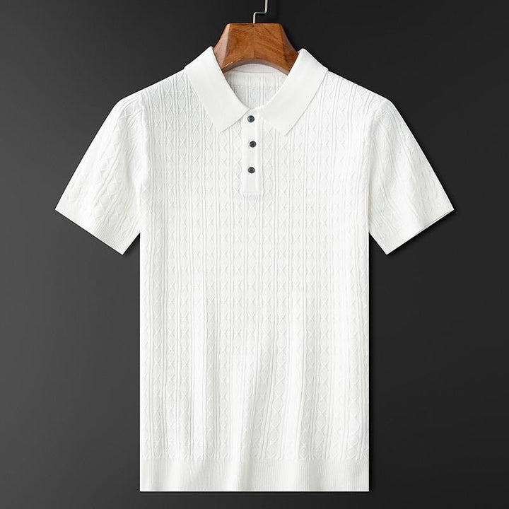 Men's Knitted Polo Shirt-The Yellow Prime