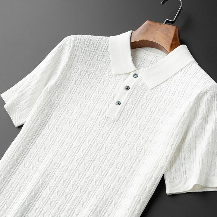 Men's Knitted Polo Shirt-The Yellow Prime