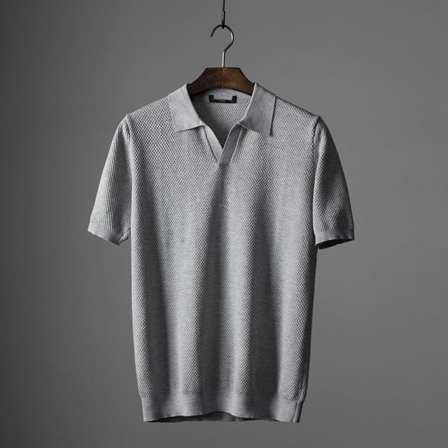 Men's Knitted Polo Shirt - Stylish and Comfortable Casual Wear-The Yellow Prime