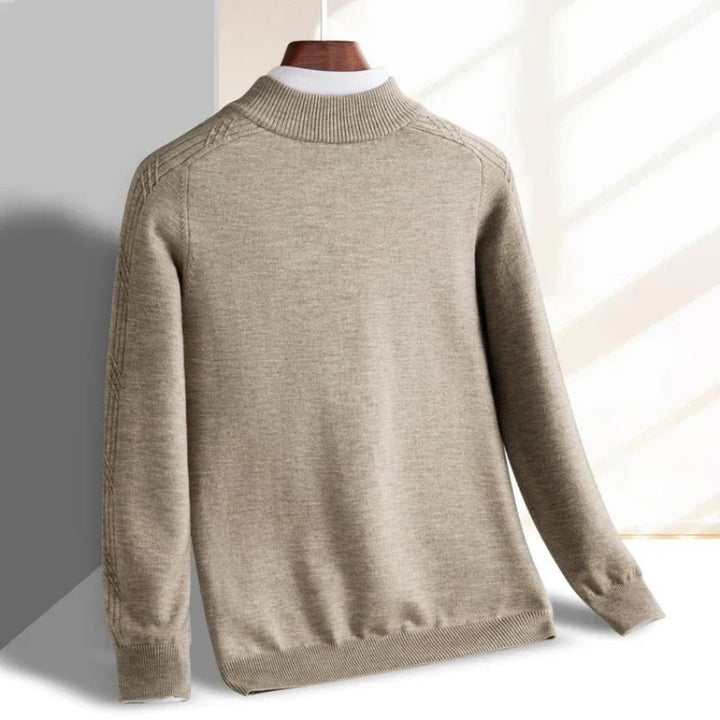 Men's Half-Zip Ribbed Pullover Sweater