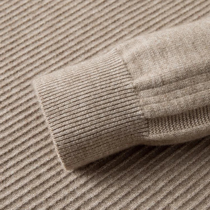 Men's Half-Zip Ribbed Pullover Sweater