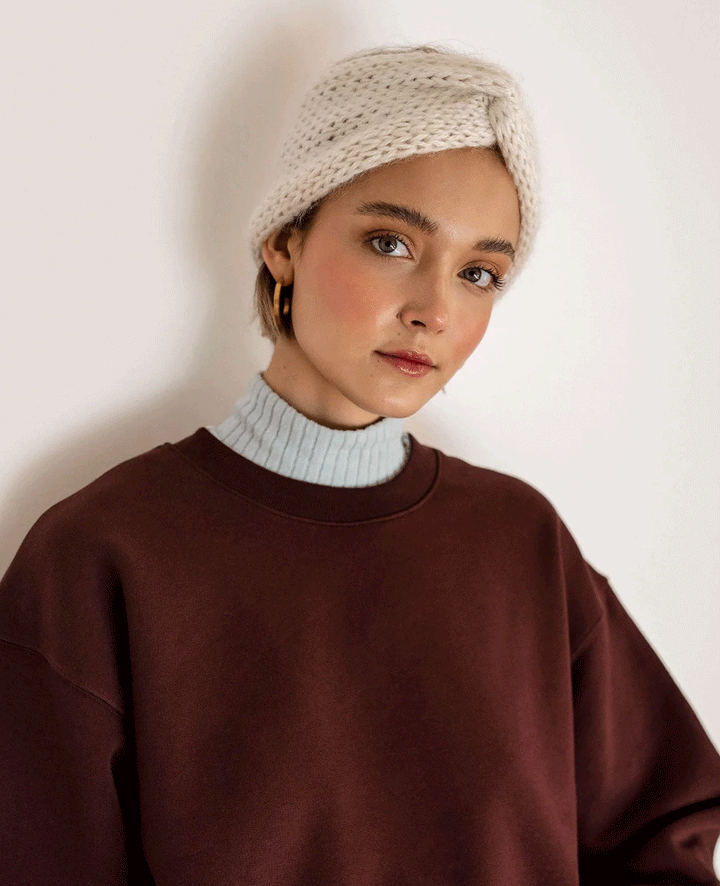 Women's Soft Cozy Knitted Headband - Twisted Mohair Warmth-The Yellow Prime