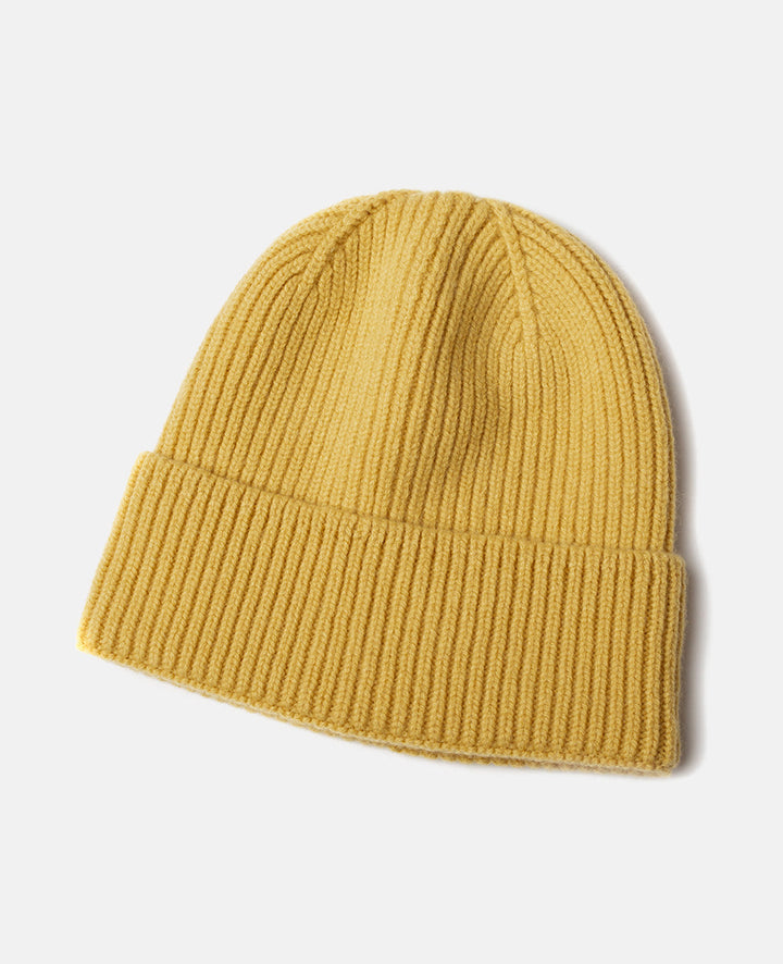 Women's Warm Cuffed Ribbed Knit Beanie - Wool Blend-The Yellow Prime