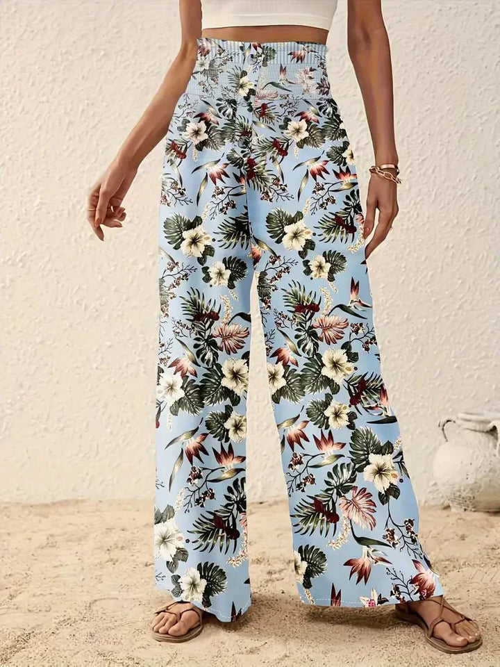 Alexa | Women's Elegant Floral Trousers-The Yellow Prime