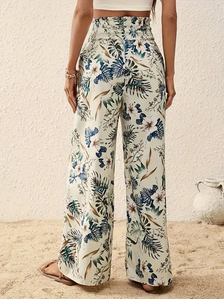 Alexa | Women's Elegant Floral Trousers-The Yellow Prime