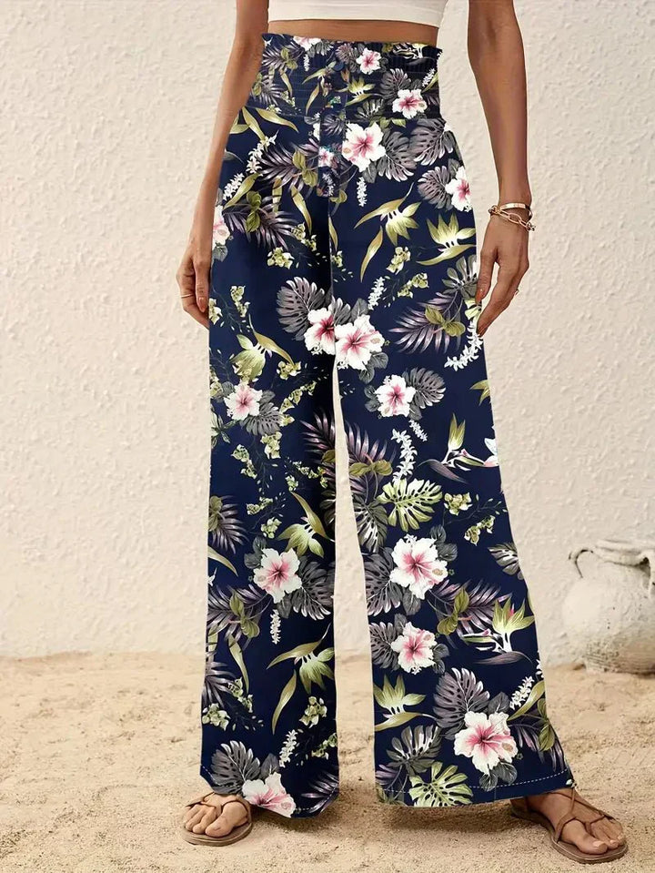 Alexa | Women's Elegant Floral Trousers-The Yellow Prime