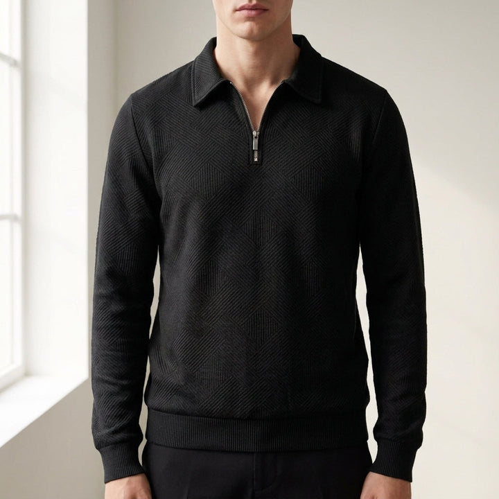 Men's Textured Quarter-Zip Pullover Sweater