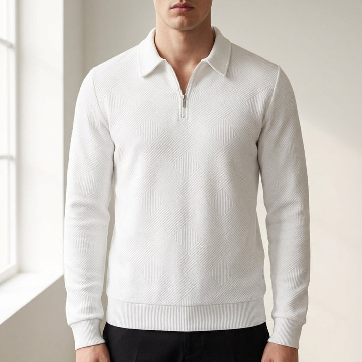 Men's Textured Quarter-Zip Pullover Sweater