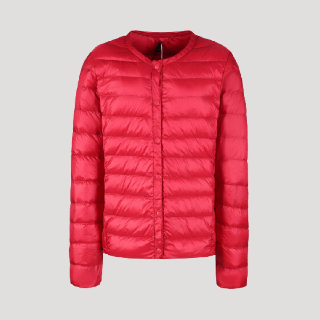 Women's Padded Collarless Sculpted Puffer Jacket