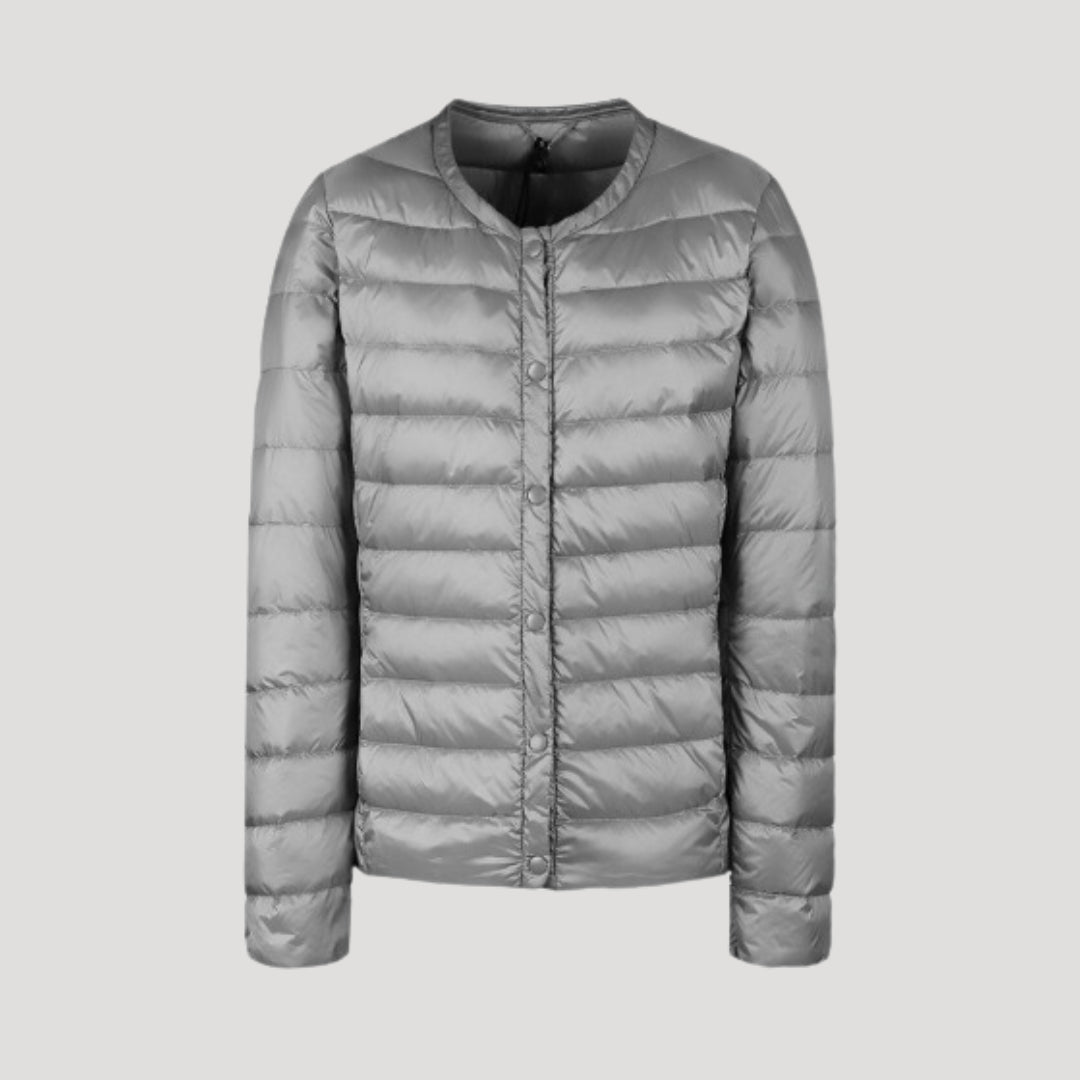 Women's Padded Collarless Sculpted Puffer Jacket
