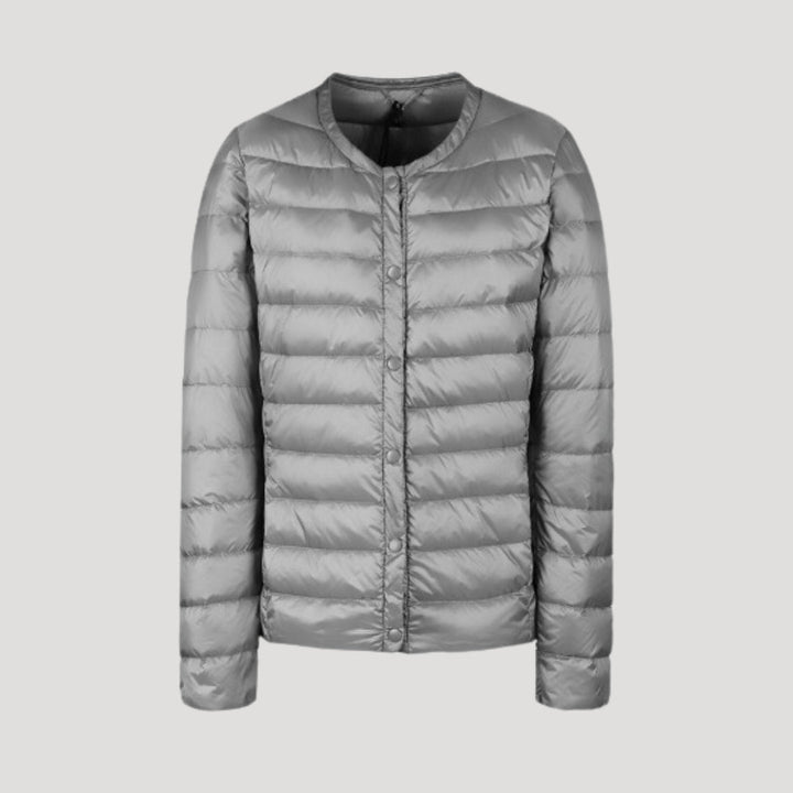 Women's Padded Collarless Sculpted Puffer Jacket