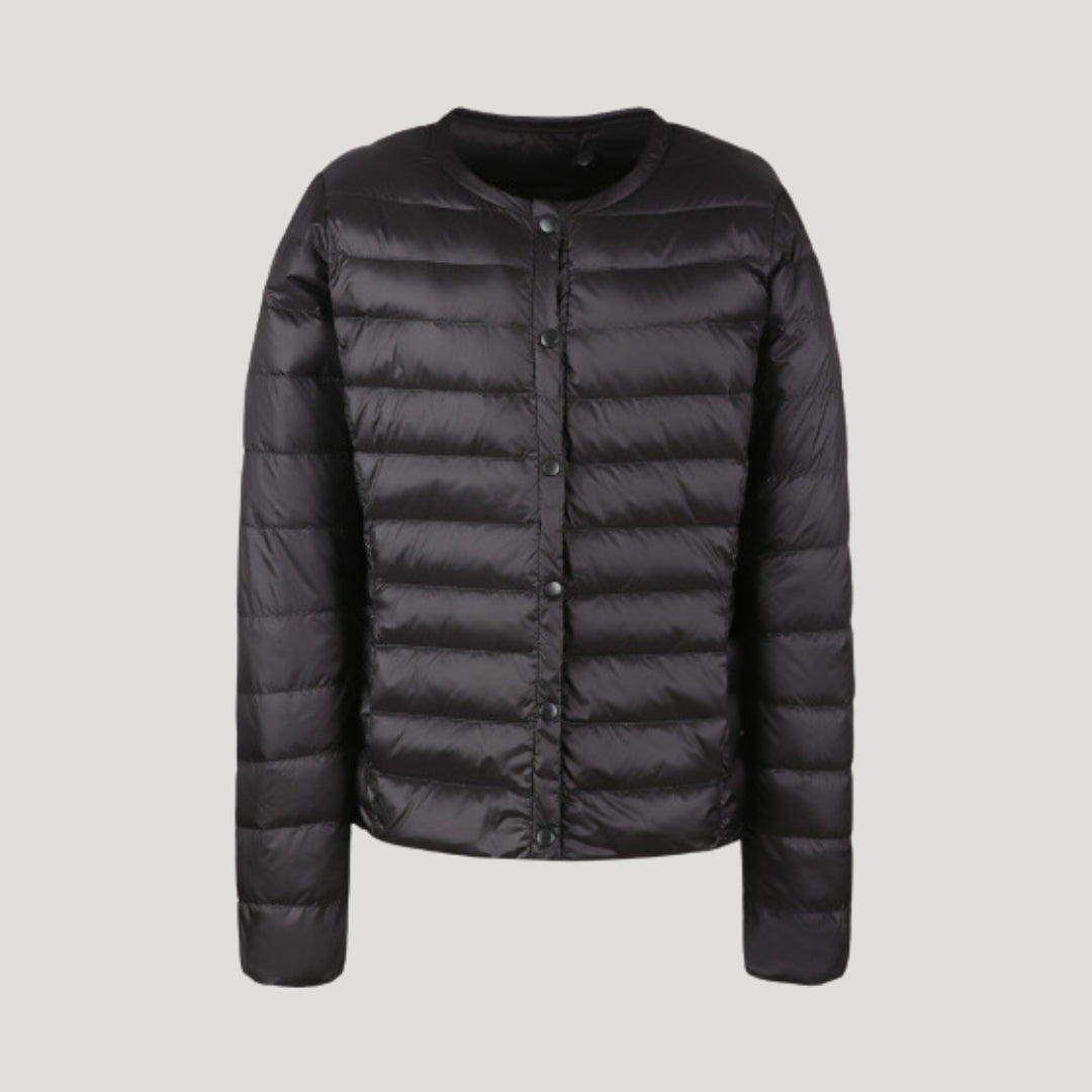 Women's Padded Collarless Sculpted Puffer Jacket