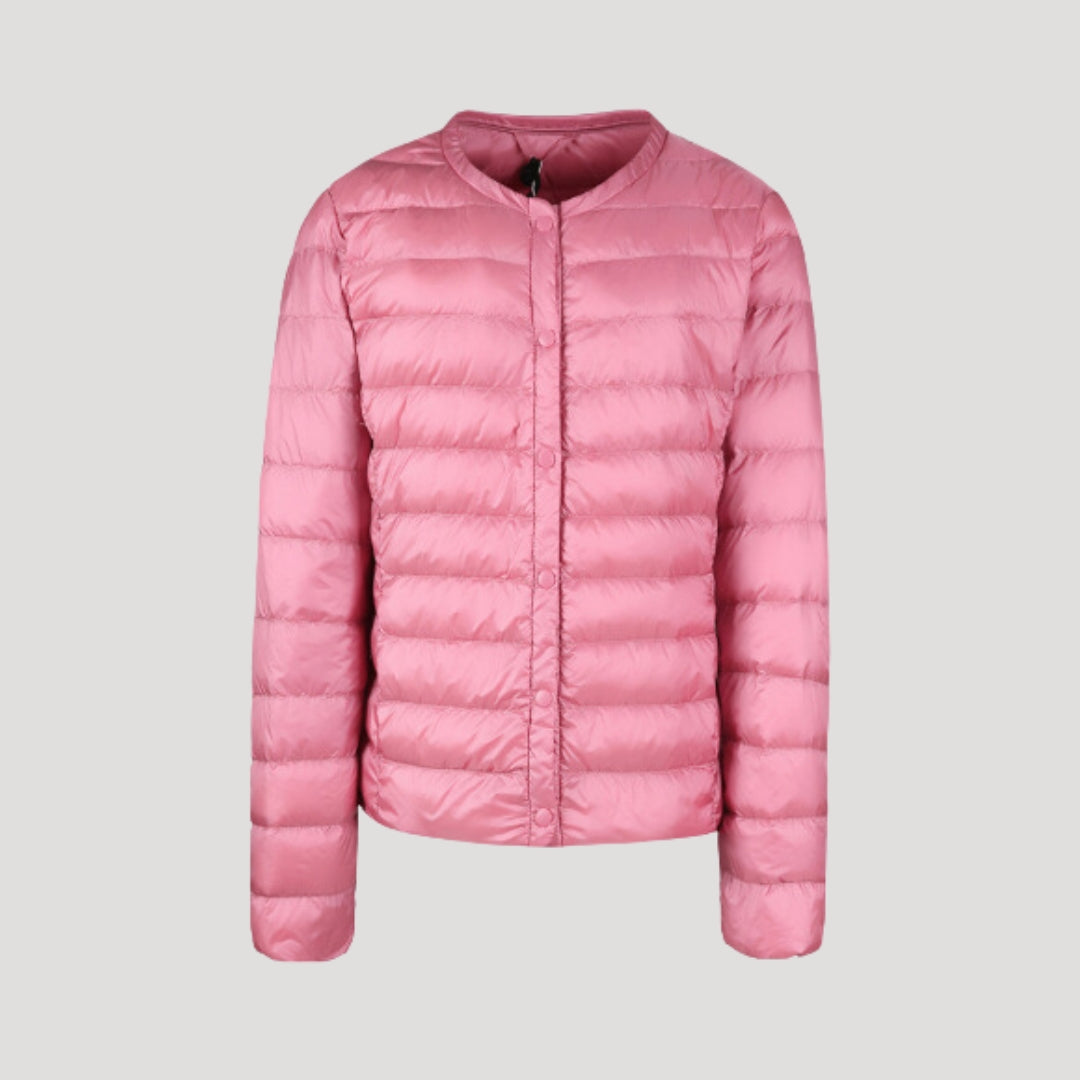 Women's Padded Collarless Sculpted Puffer Jacket