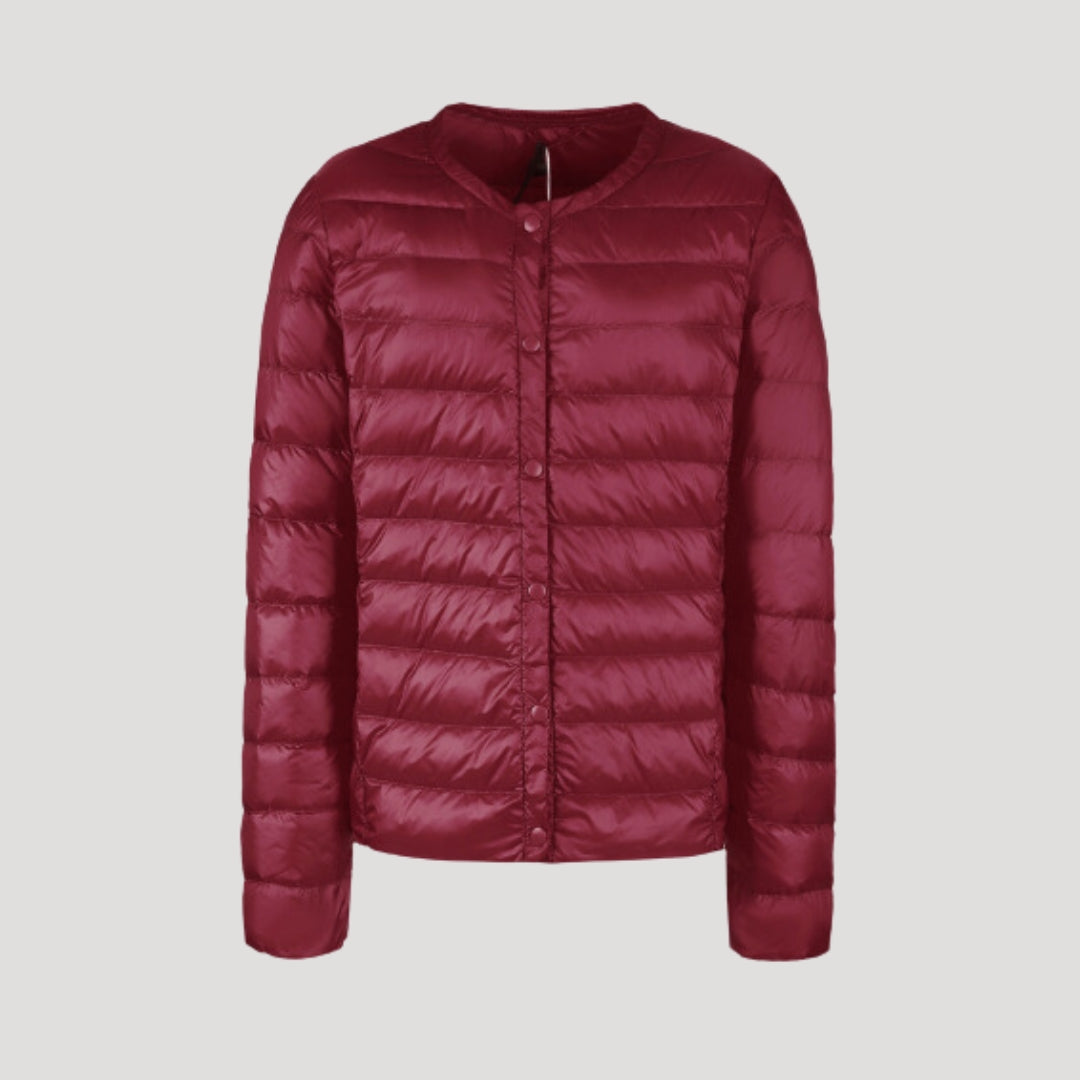 Women's Padded Collarless Sculpted Puffer Jacket