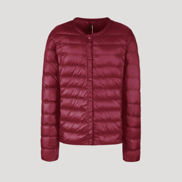 Women's Padded Collarless Sculpted Puffer Jacket
