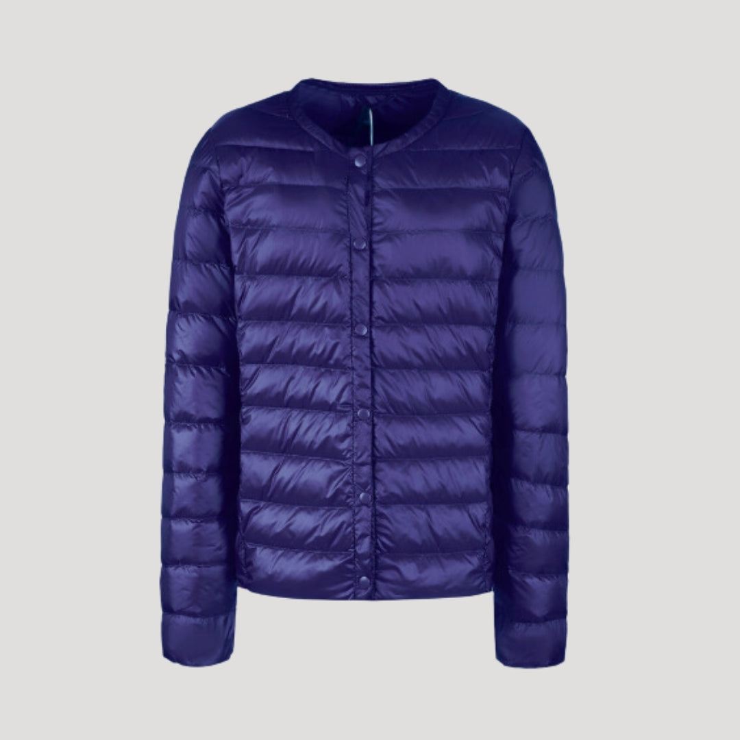 Women's Padded Collarless Sculpted Puffer Jacket