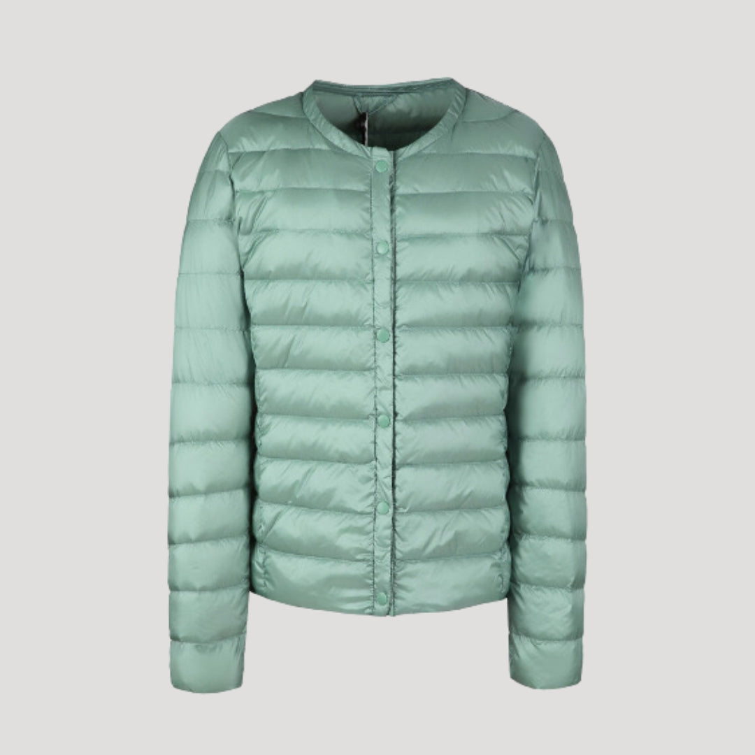 Women's Padded Collarless Sculpted Puffer Jacket
