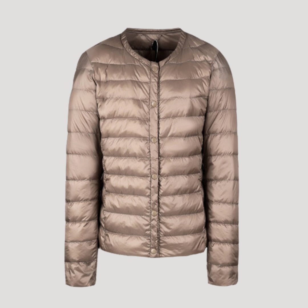 Women's Padded Collarless Sculpted Puffer Jacket