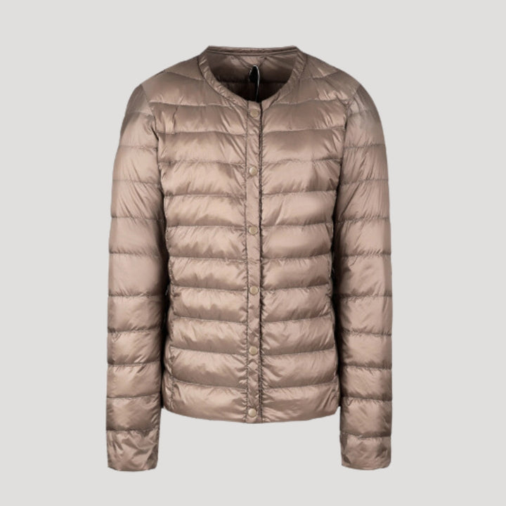 Women's Padded Collarless Sculpted Puffer Jacket