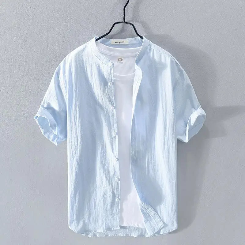 Men's Cotton-Linen Shirt - Del Mar Style-The Yellow Prime