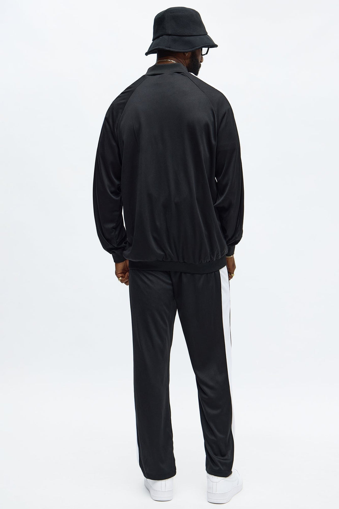 Halloween's Men's Two Piece Hip Hop Costume with Black and White Contrast