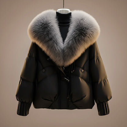 Gesteppte Wickeljacke mit Gürtel und Drapierung für Damen – warm für Herbst und Winter