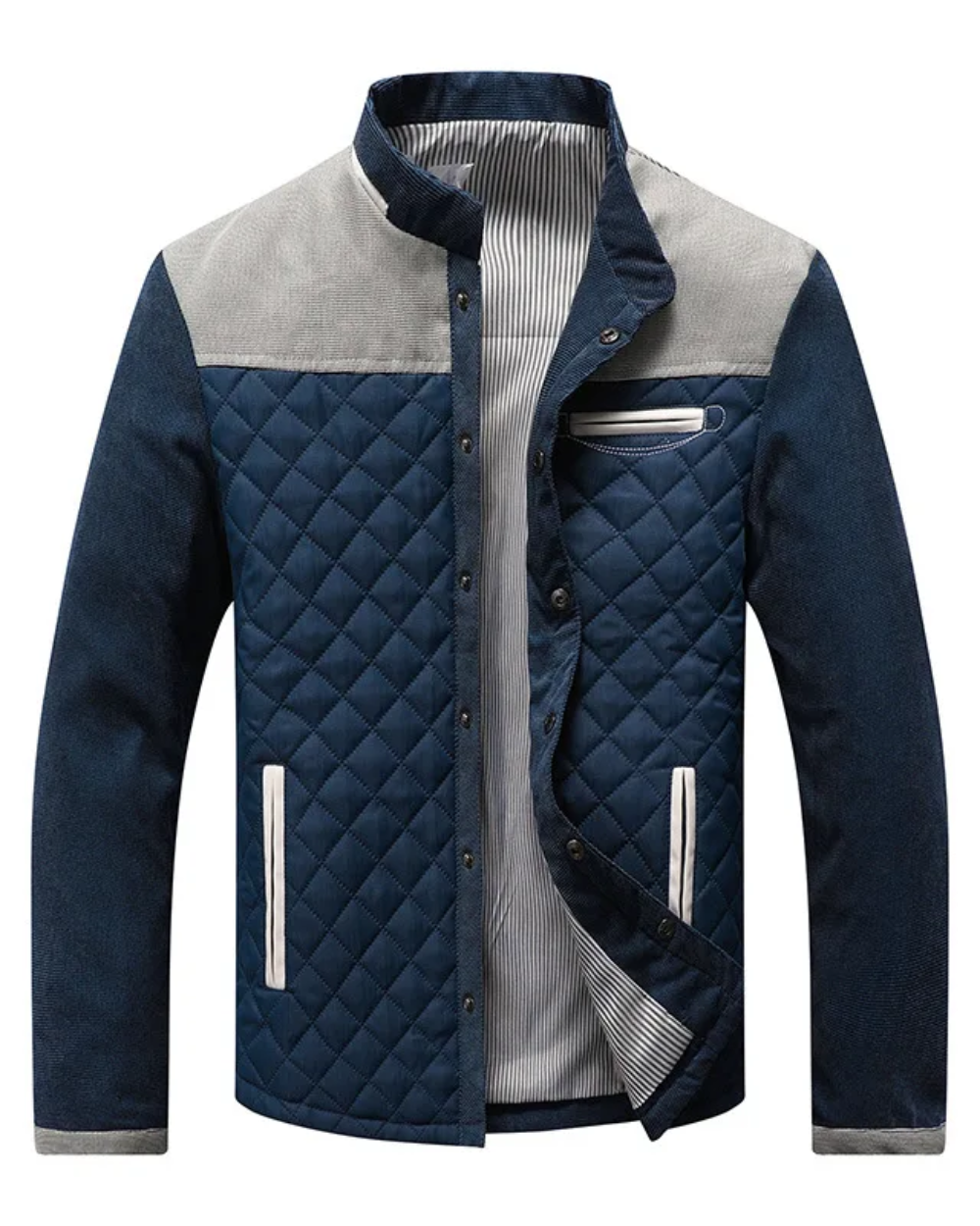 Veste homme matelassée à empiècements contrastés