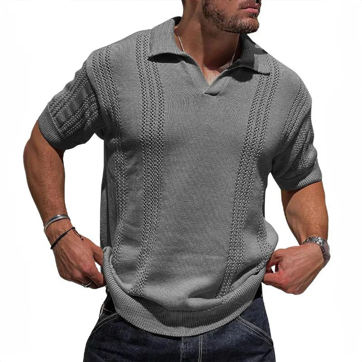 Davy | Men's Refined Knitted Summer Polo Shirt-The Yellow Prime