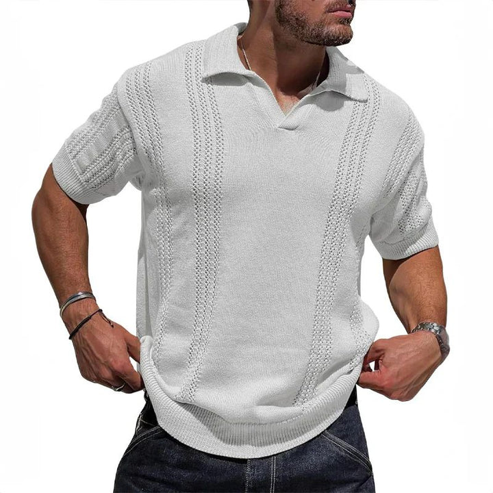 Davy | Men's Refined Knitted Summer Polo Shirt-The Yellow Prime