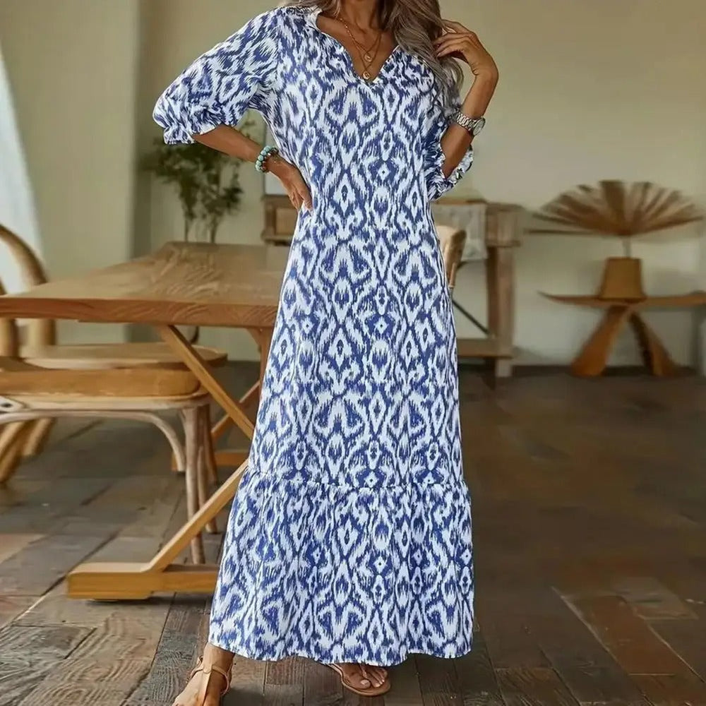 Valeriana | Women's Elegant Summer Maxi Dress-The Yellow Prime