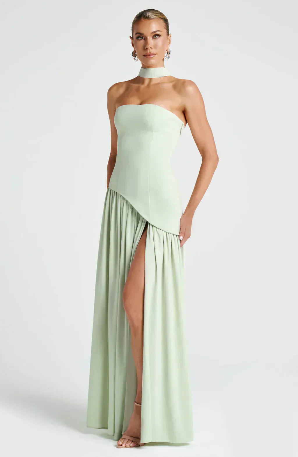 Allegra | Women's Asymmetrical Maxi Dress for Wedding Guests-The Yellow Prime