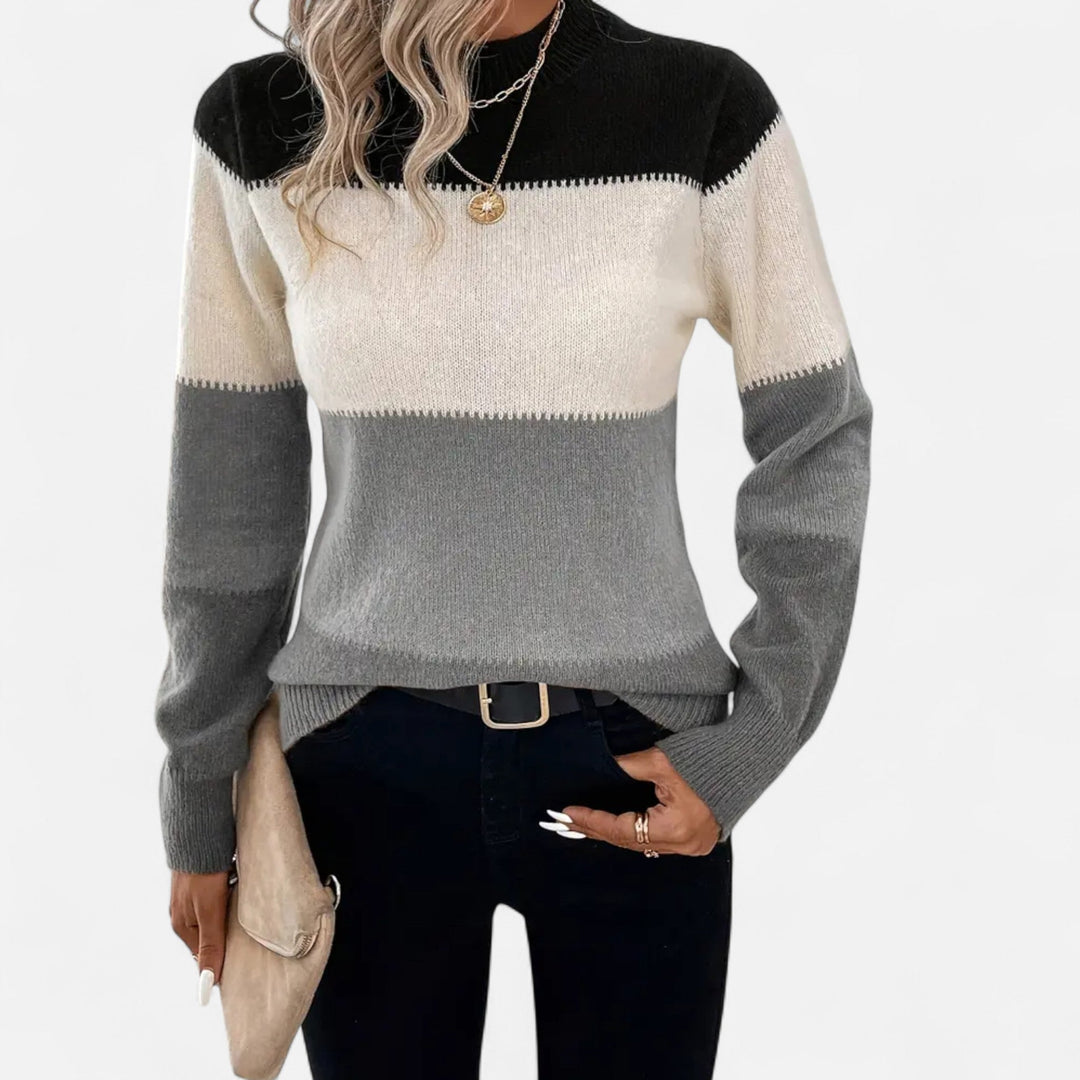 Women's Classic Striped Crew Neck Sweater