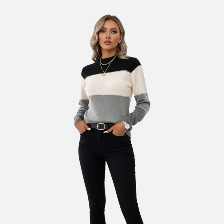 Women's Classic Striped Crew Neck Sweater