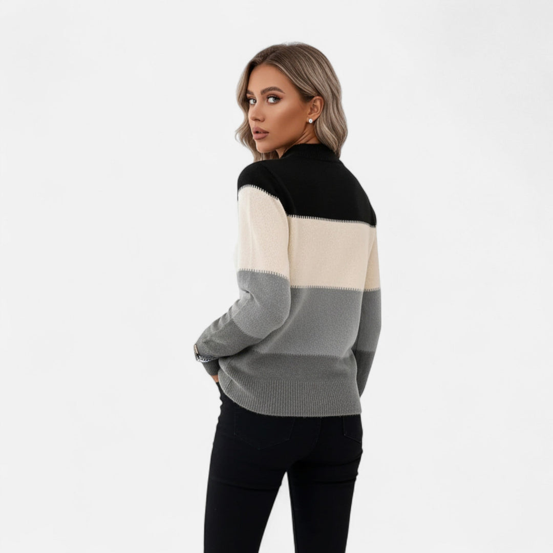 Women's Classic Striped Crew Neck Sweater