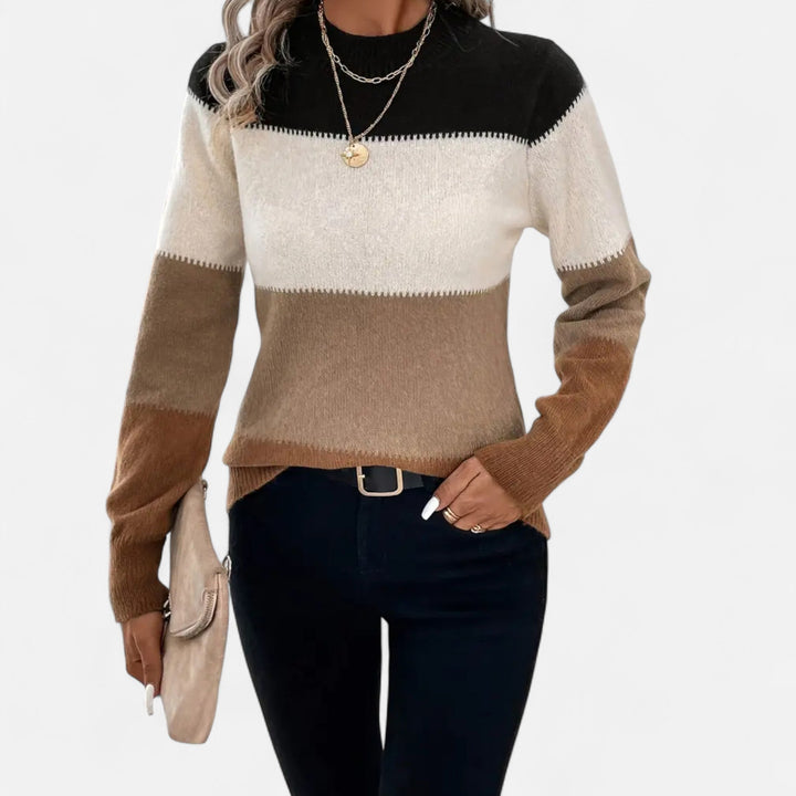 Women's Classic Striped Crew Neck Sweater