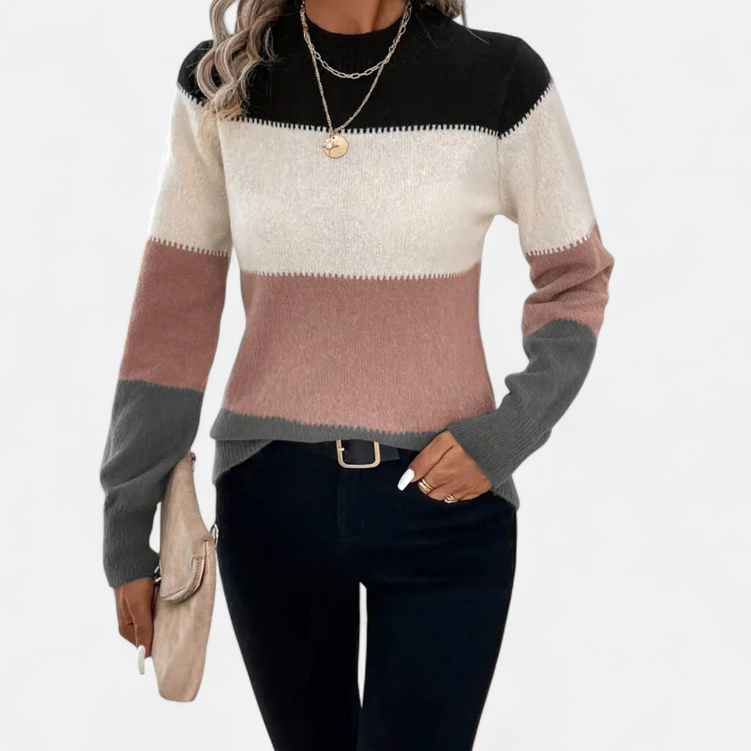 Women's Classic Striped Crew Neck Sweater